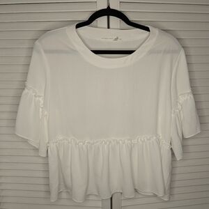 Altar'd Stat White Ruffle Blouse
